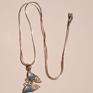 Silver Butterfly Pendant Necklace